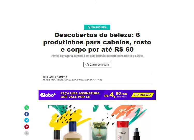 Descobertas da beleza 6 produtinhos para cabelos, rosto e corpo por até R� 60