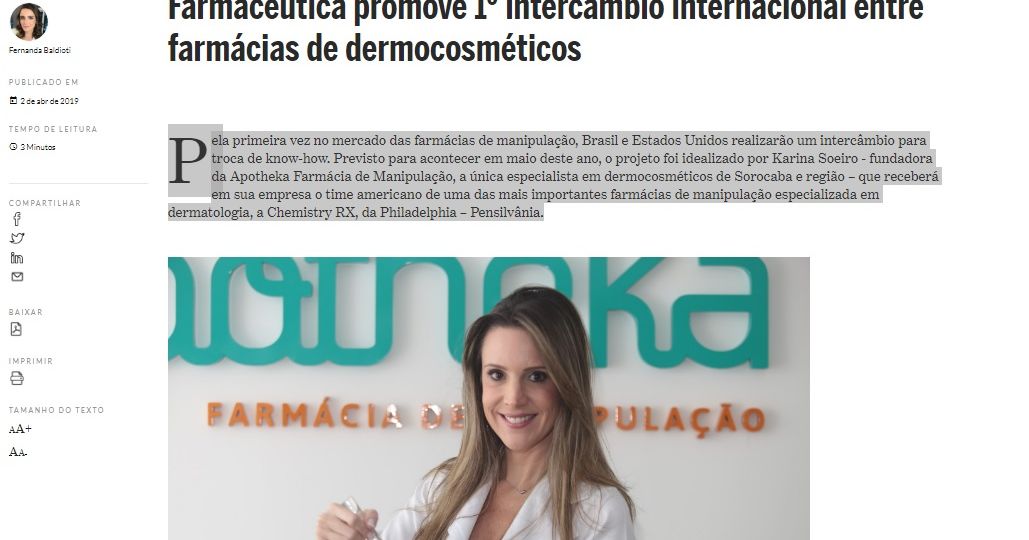 Farmacêutica promove 1º intercâmbio internacional entre farmácias de dermocosméticos